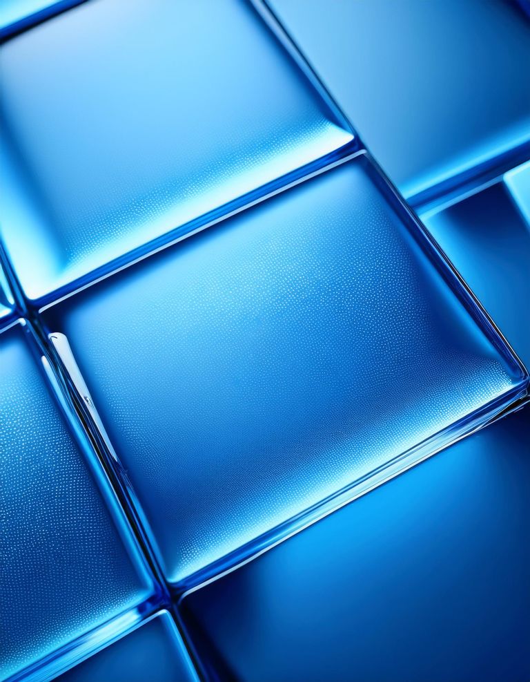 Blue glass tile with blue background