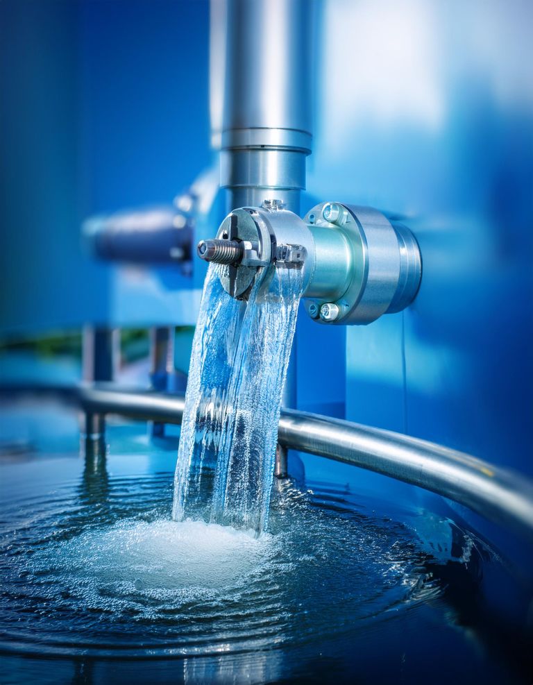 Water treatment with blue background; selective focus 43126
